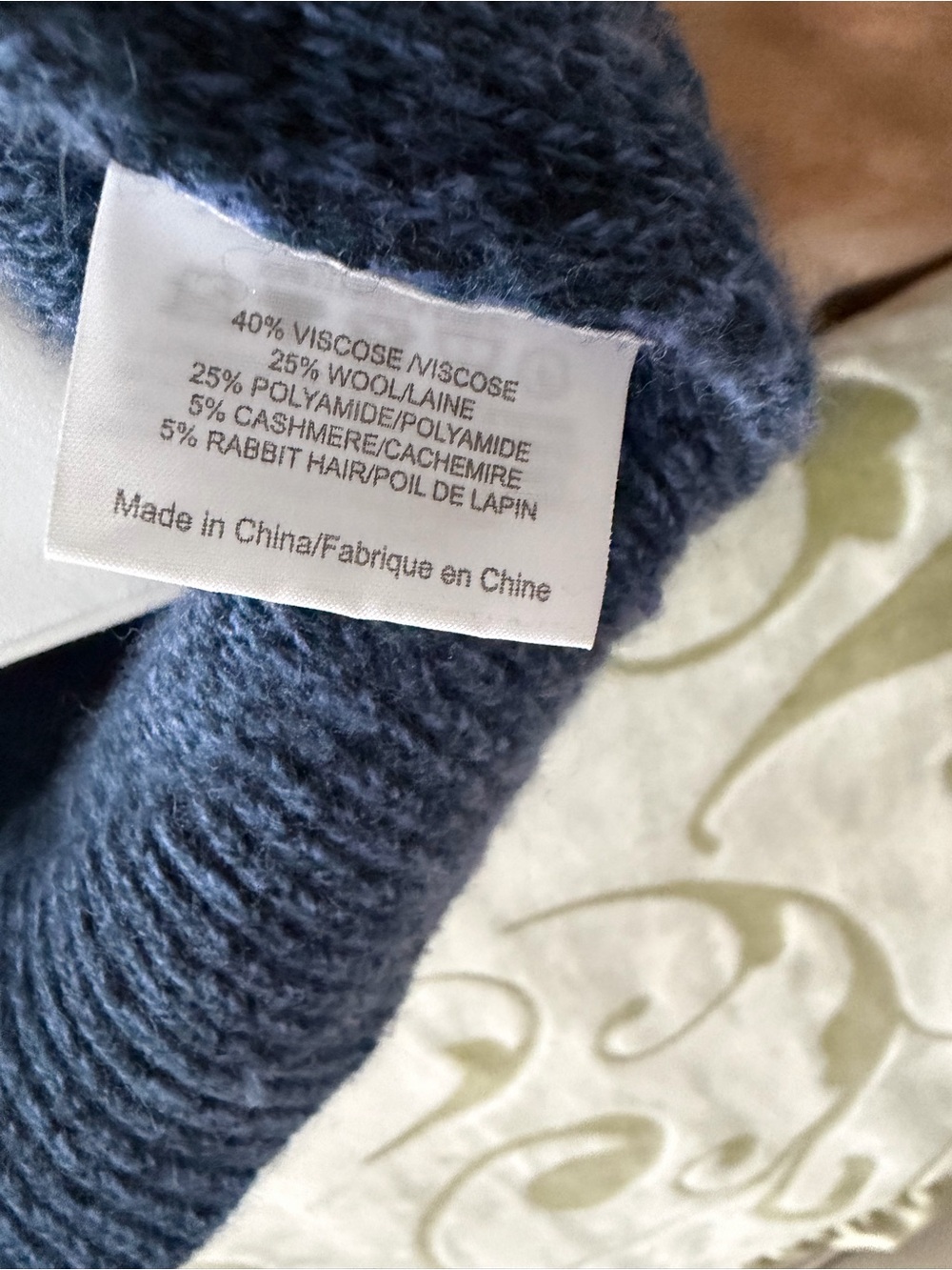 Tory Burch Slate Blue Turtleneck Sweater with Logo M - Picture 7 of 17